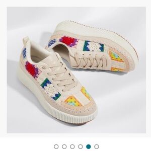 Colorful Crochet Platform Sneakers